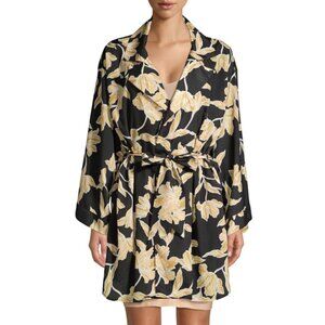 Maison Du Soir NWT Selene Floral Robe in Black Golde - Size S/M